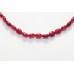 Single Line natural red onyx gemstone oval beads string necklace 18.5" C 389